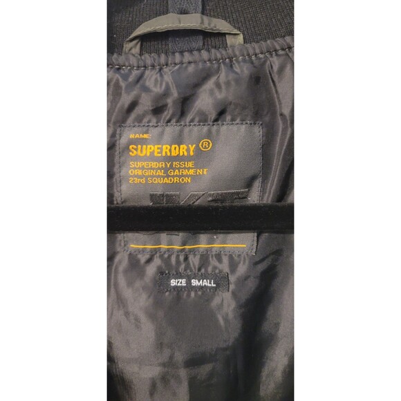 Superdry Men’s Air Corp Camo Quilted Bomber Jacket Sz S Green Military Flight - Picture 3 of 9